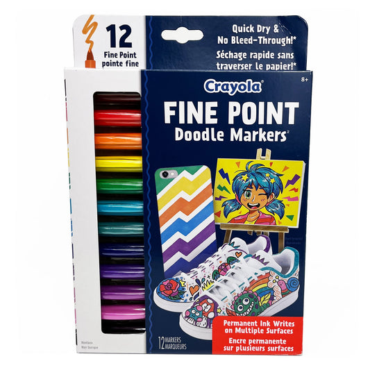 Crayola Fine Point Doodle Markers, 12 Count (Case of 10)