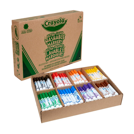 Crayola Ultra-Clean Washable Broad Line Marker Classpack, 200 Count (Case of 1)