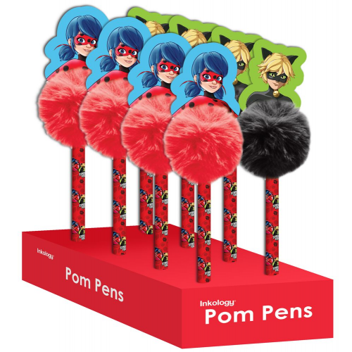MIRACULOUS - 8pk POM POM PENS (Case of 8)