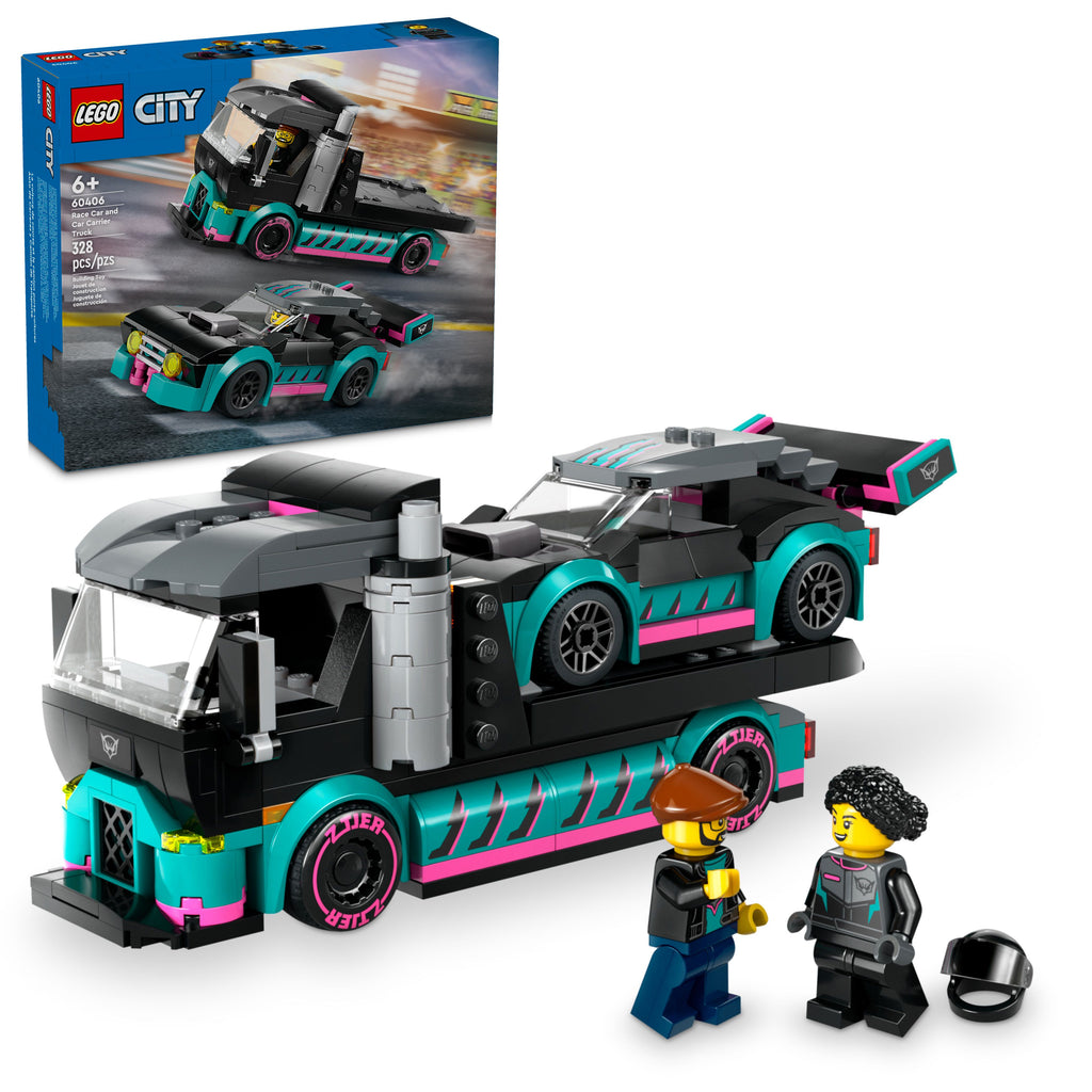 60406 Race Car and Car Carrier Truck (Case of 5)