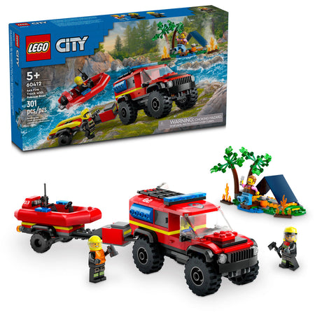 60412 4x4 Fire Truck with Rescue Boat (Case of 3)