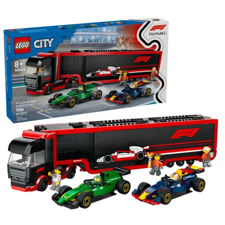 60445 F1® Truck with RB20 & AMR24 F1® Cars (Case of 3)