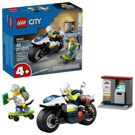 60455 Police Motorcycle Chase (Case of 4)