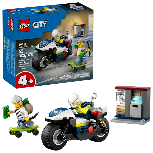 60455 Police Motorcycle Chase (Case of 4)
