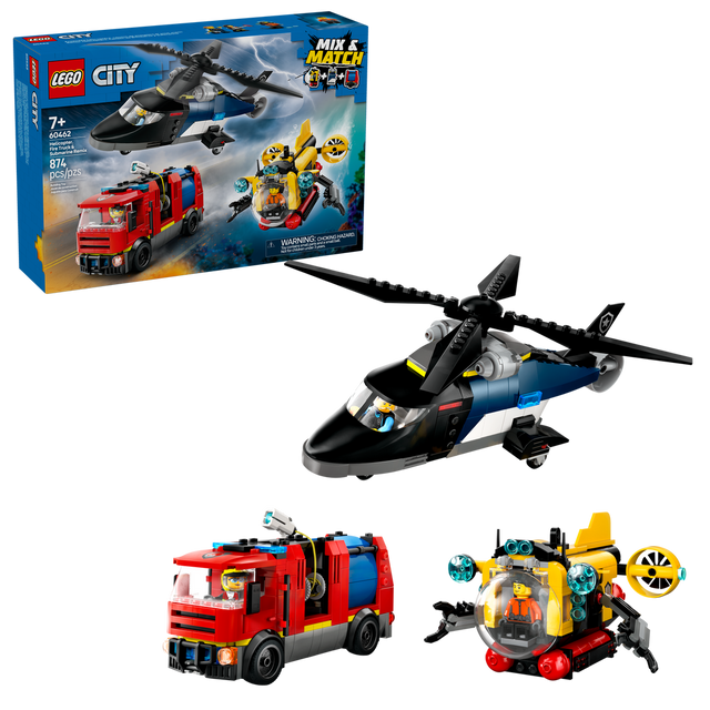 60462 Helicopter, Fire Truck & Submarine Remix (Case of 2)