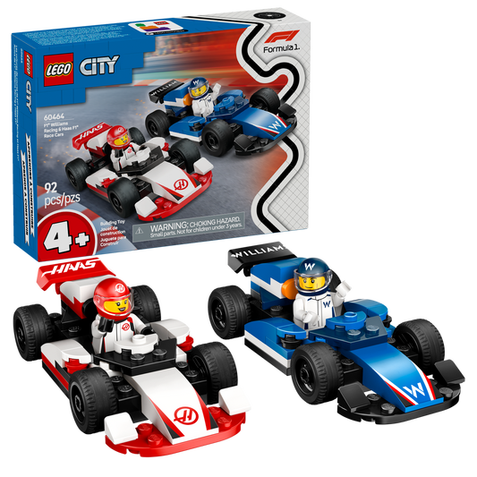 60464 F1® Williams Racing & Haas F1® Race Cars (Case of 4)