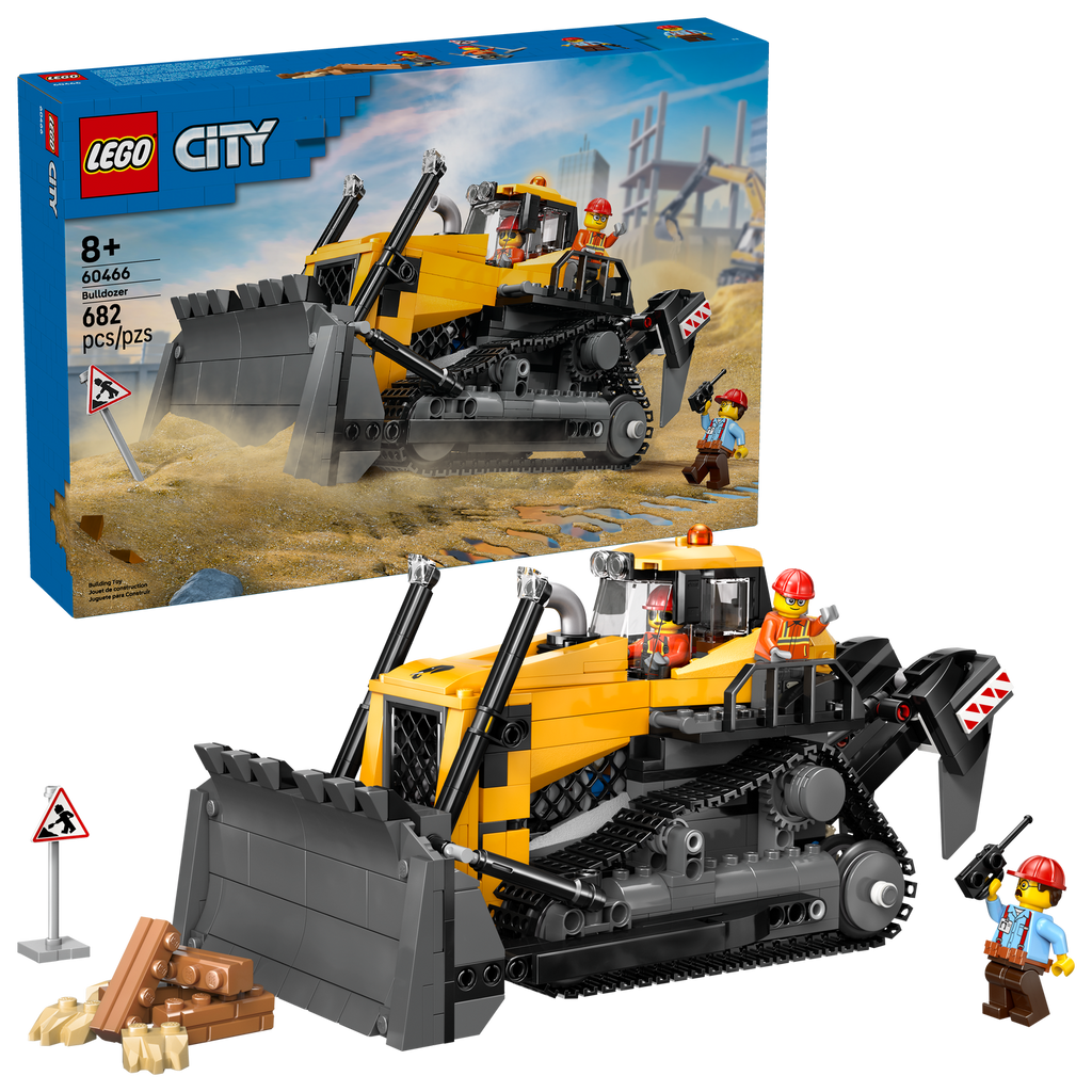 60466 Yellow Bulldozer (Case of 3)