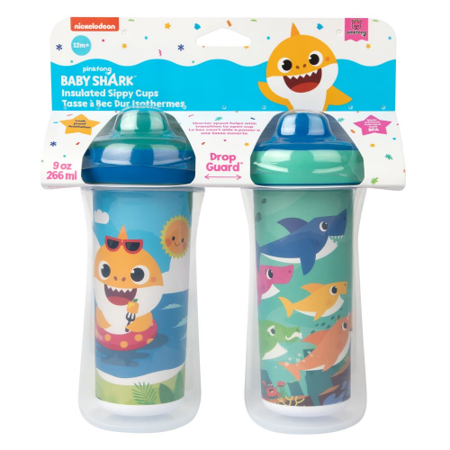 FIRST YEARS - BABY SHARK - INSULATED 9oz SIPPY CUP 2pk (Case of 2)