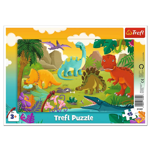 PUZZLE - FRAME - DINOSAURS - 15pcs (Case of 20)