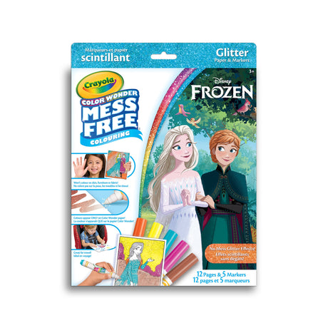Crayola Color Wonder Mess-Free Glitter Paper & Markers Kit, Disney Frozen 2 (Case of 4)