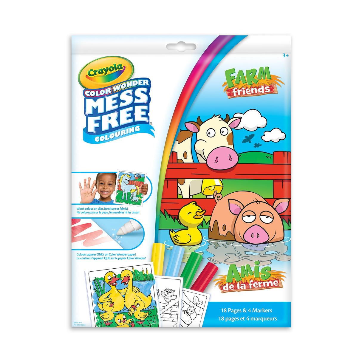 Crayola  Color Wonder Mess-Free Colouring Pages & Mini Markers, Farm Friends