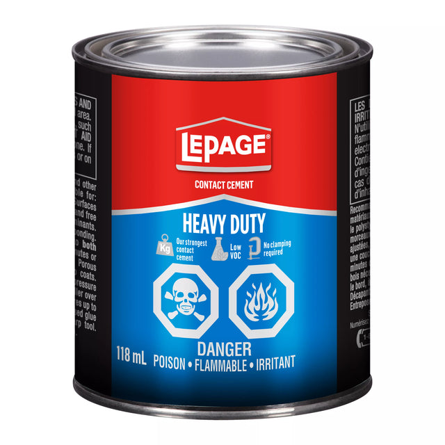LePage Contact Cement, Light Amber Heavy Duty, 118 ml Can, Pack of 1 LePage