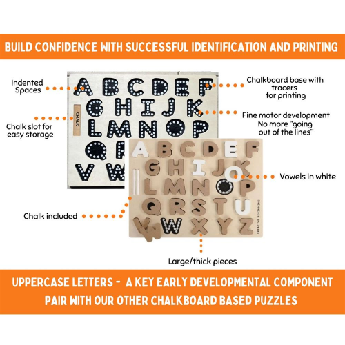 PUZZLE/TRACER - UPPERCASE ALPHABET CHALKBOARD (Case of 6)
