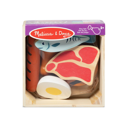 WOODEN FOOD GROUPS PLAY SET - PROTEIN (Case of 4)