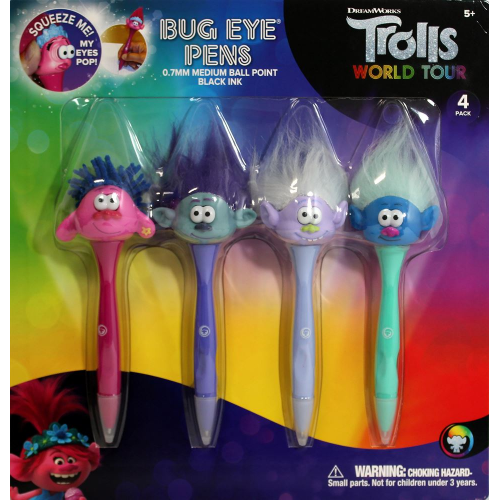 TROLLS 4pk BUG EYE PEN (Case of 8) INKOLOGY