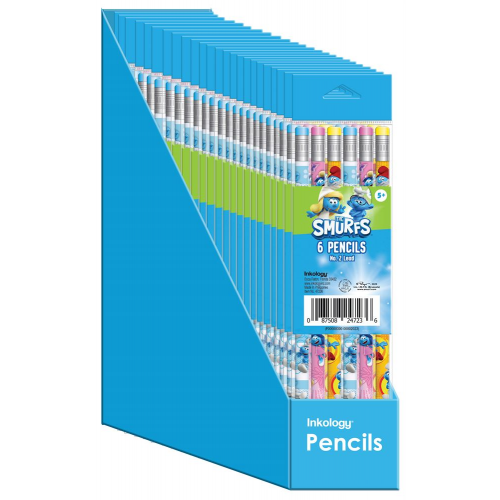 SMURFS - 6pk PENCILS (Case of 24)