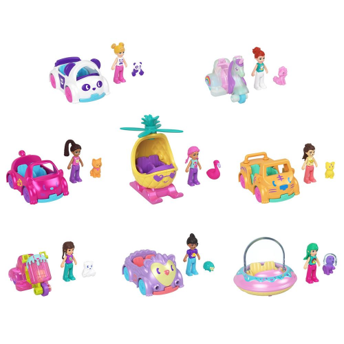 POLLY POCKET - POLLYVILLE SINGLE FIG & CAR ASST (Case of 8)