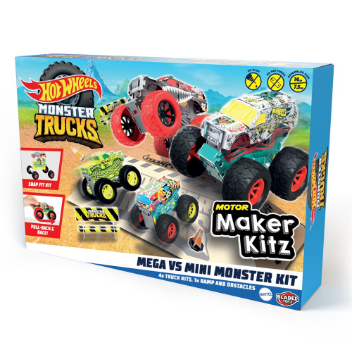 HOT WHEELS MEGA VS MINI MONSTER TRUCKS (Case of 6)