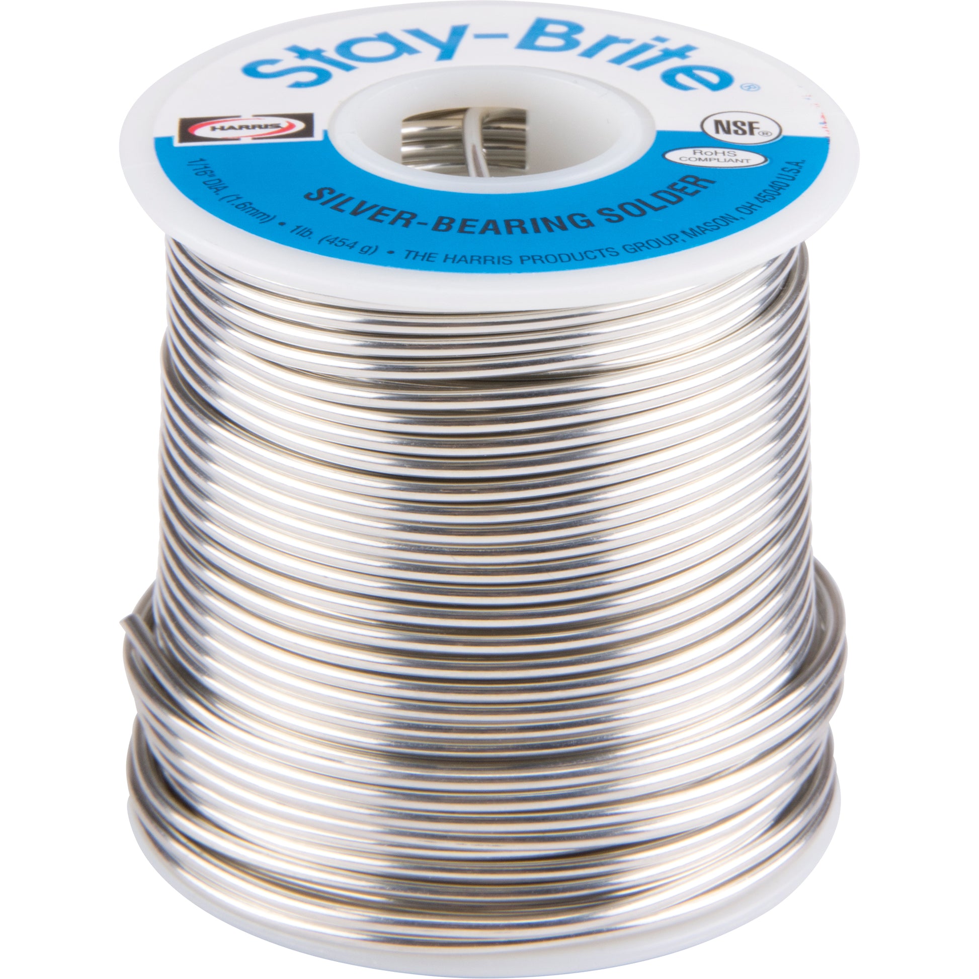 Stay-Brite® Solders, Lead-Free, 96% Tin 4% Silver, Solid Core, 0.0625" Dia.