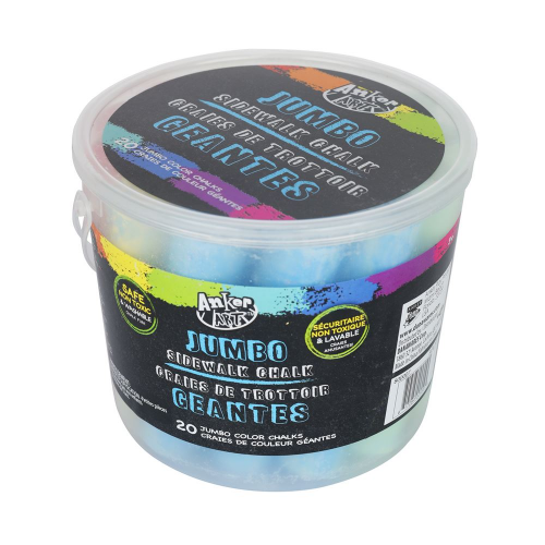 JUMBO SIDEWALK CHALK - 20pc BUCKET (Case of 12)