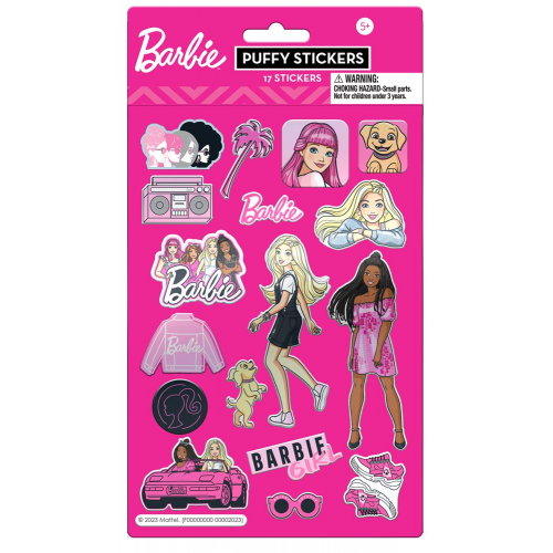 BARBIE - PUFFY STICKERS (Case of 6)