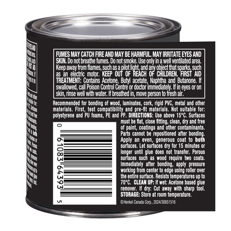 LePage Contact Cement, Light Amber Heavy Duty, 118 ml Can, Pack of 1 LePage