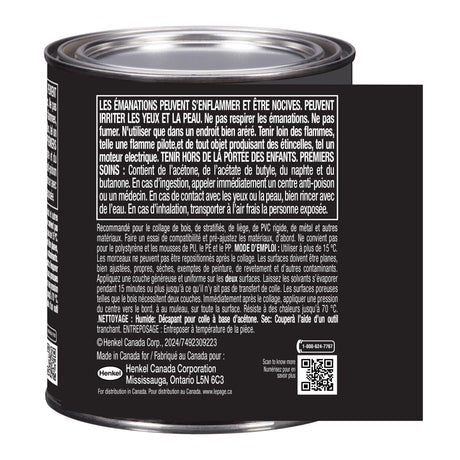 LePage Contact Cement, Light Amber Heavy Duty, 236 ml Can, Pack of 1 LePage