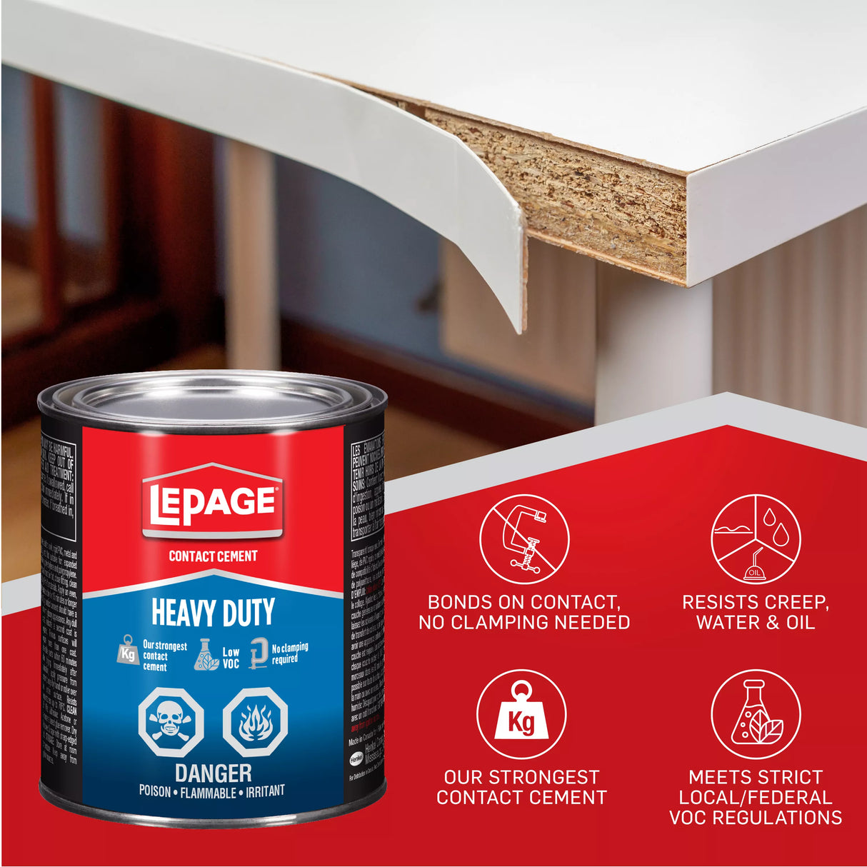 LePage Contact Cement, Light Amber Heavy Duty, 118 ml Can, Pack of 1 LePage