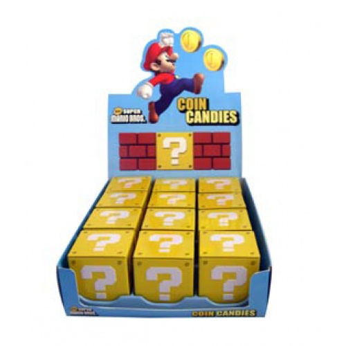NINTENDO - SUPER MARIO - QUESTION MARK COINS - STRAWBERRY CANDY - CDU (Case of 12)