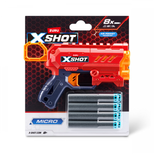 ZURU - X-SHOT EXCEL MICRO 2.0 BLASTER (w/8 DARTS) (Case of 12)