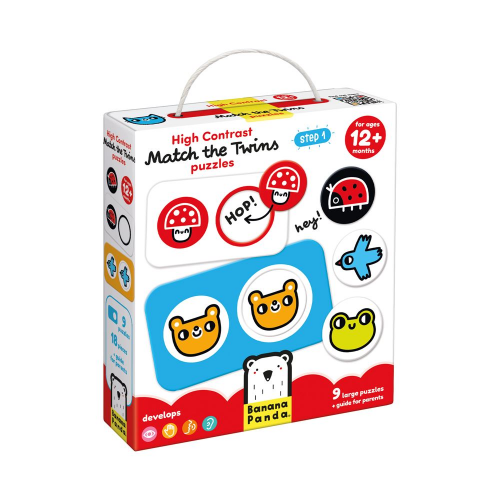 HIGH CONTRAST - MATCH the TWINS - 2pc x 9 PUZZLES (12m+) (Case of 10)