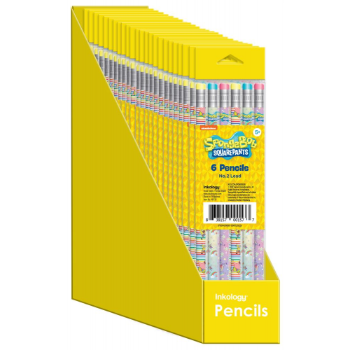 SPONGEBOB - 6pk PENCILS (Case of 24)