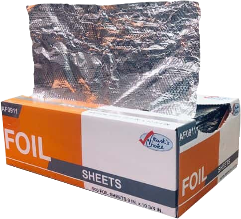 9" x 10.75" Aluminum Foil Sheet Pop Up Sheets - 500pcs/box, 6box/cs