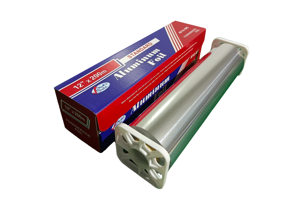 12" x 200m Aluminum Foil Roll - 1 Roll, 6rolls/cs