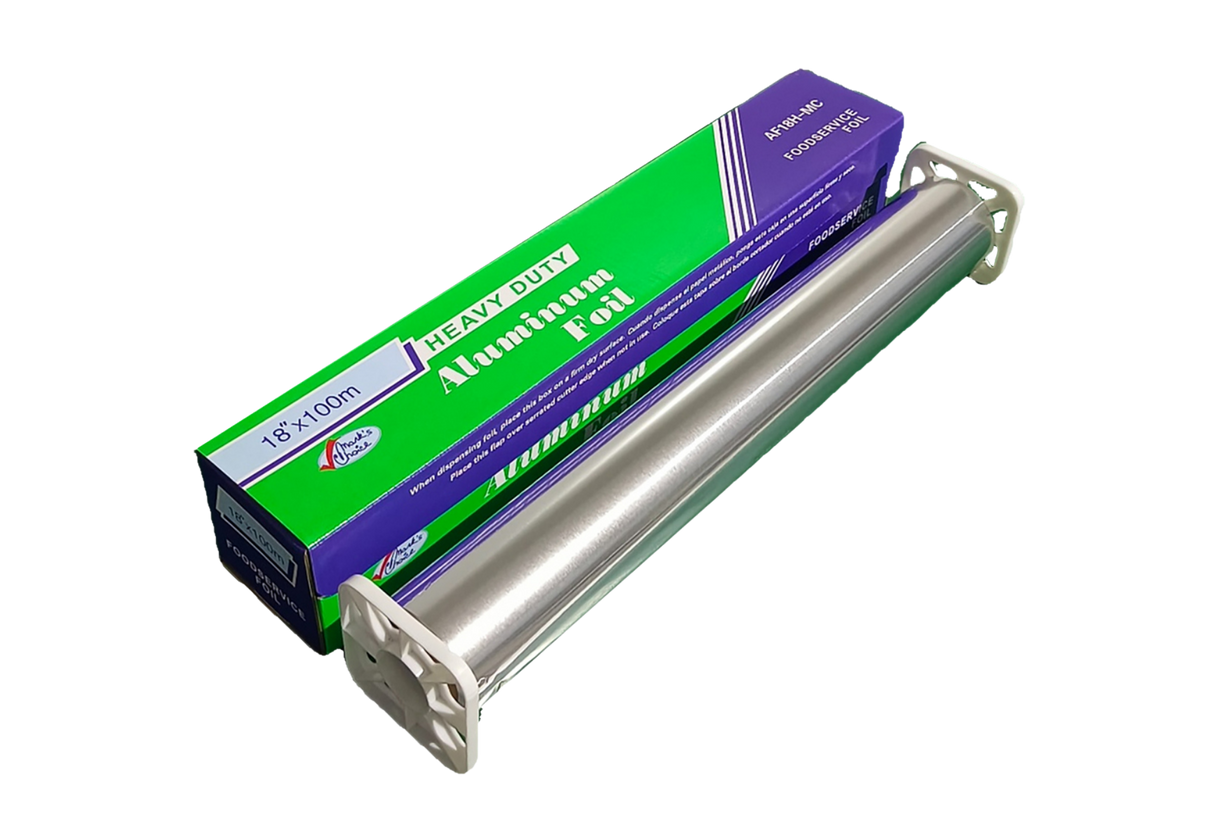 18" x 100m Heavy Aluminum Foil Roll - 1 Roll, 6rolls/cs