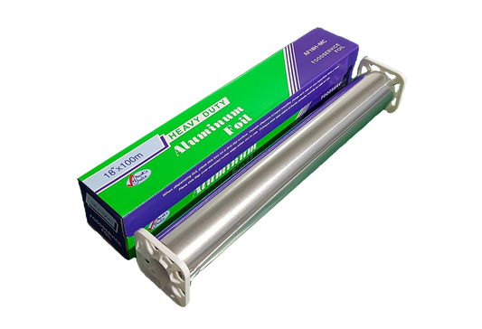 18" x 100m Heavy Aluminum Foil Roll - 1 Roll, 6rolls/cs