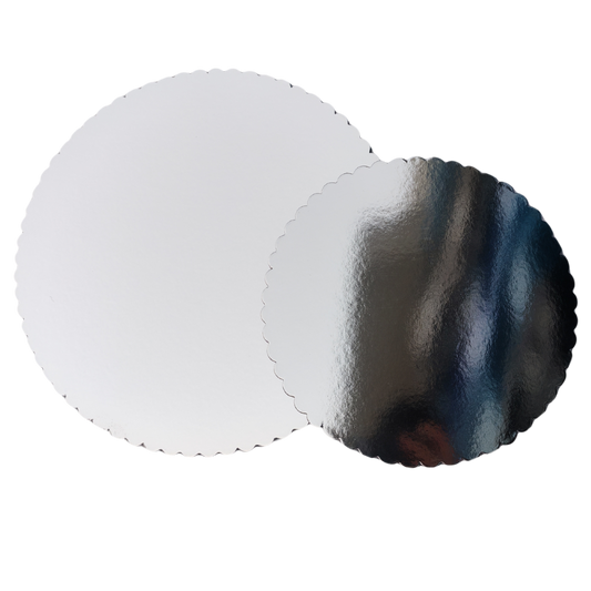 10" x 0.045" Round Laminated Solid Pressboard Cake Board- 250pcs