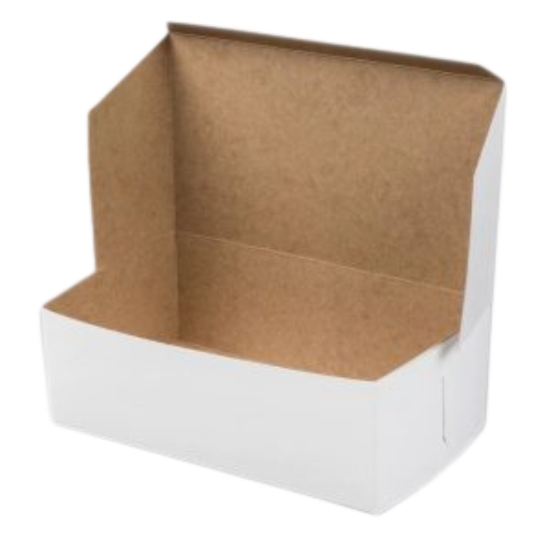 5.5" x 2.6" x 1.75" Half Lb, White Cake Boxes - 250 pcs