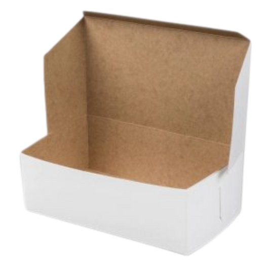 5.5" x 2.6" x 1.75" Half Lb, White Cake Boxes - 250 pcs