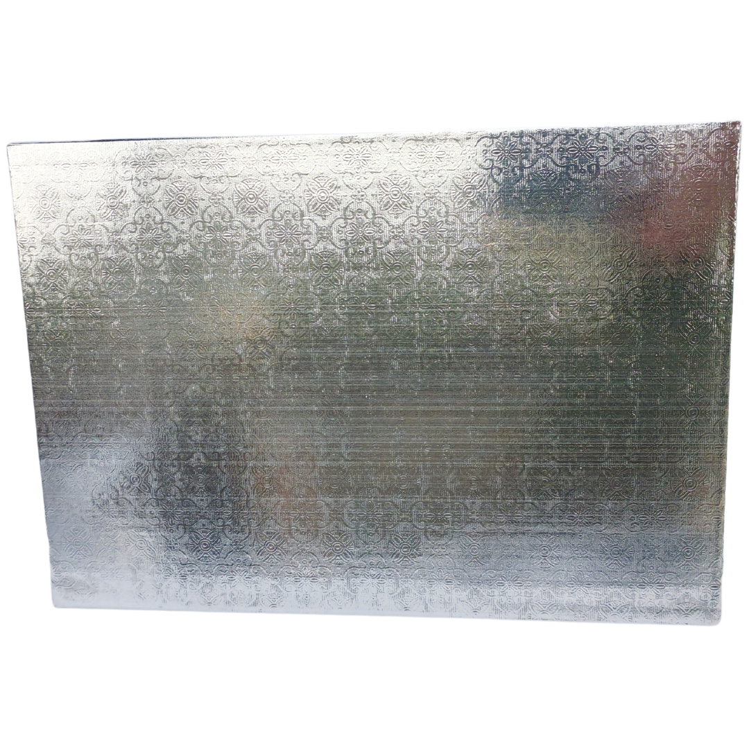 14" x 1/2" Square Foil Wrapped Corrugated Cake Board - 24/case