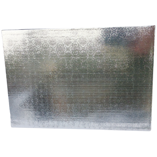 14" x 1/2" Square Foil Wrapped Corrugated Cake Board - 24/case