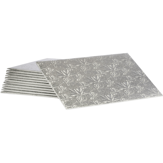 9.7" x 13.7" x 0.2" Silver Quarter Slab Cake Box - 24 pcs