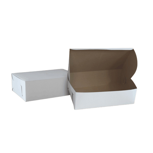 14" x 10" x 5" White Quarter Slab Cake Box - 50 pcs