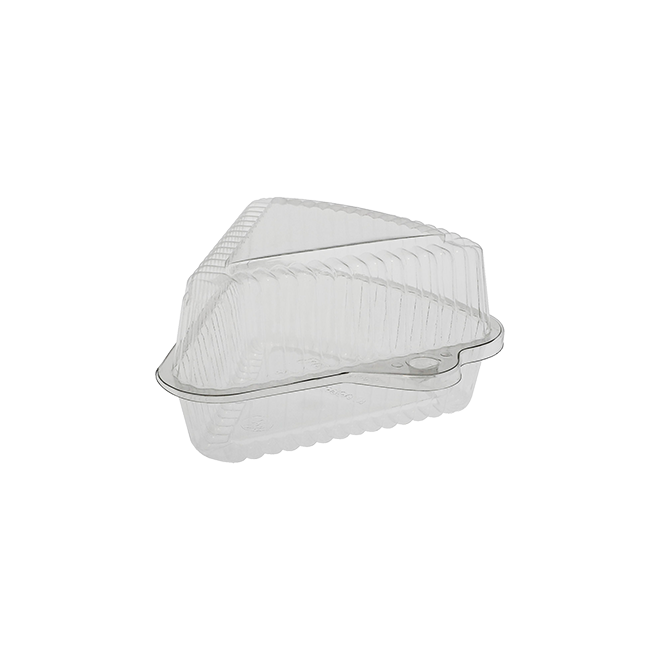 4.5" x 5.5" x 1.37'' Large Hinged PET Pie Wedges - 500pcs