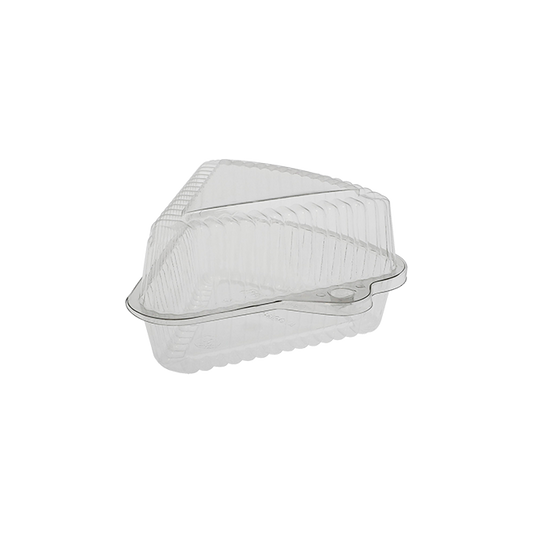 4.5" x 5.5" x 1.37'' Large Hinged PET Pie Wedges - 500pcs