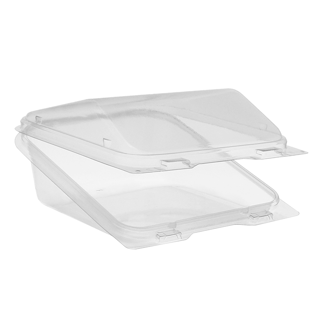 5.5" x 7.5" x 2.5" Hinged Flip N' Stack Double Pita Container - 225 pcs