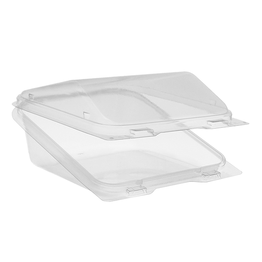 5.5" x 7.5" x 2.5" Hinged Flip N' Stack Double Pita Container - 225 pcs