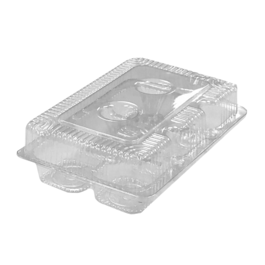 8" x 6" x 2.5" Clear Muffin Clamshell Plastic Container - 500pcs