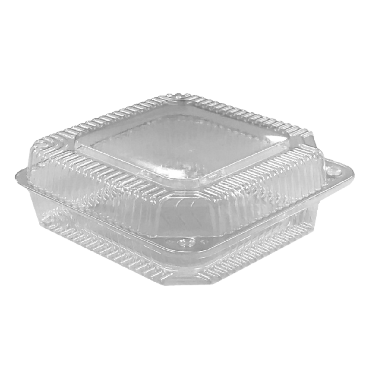 8" x 8" x 3" Clear Clamshell Plastic Container - 250pcs