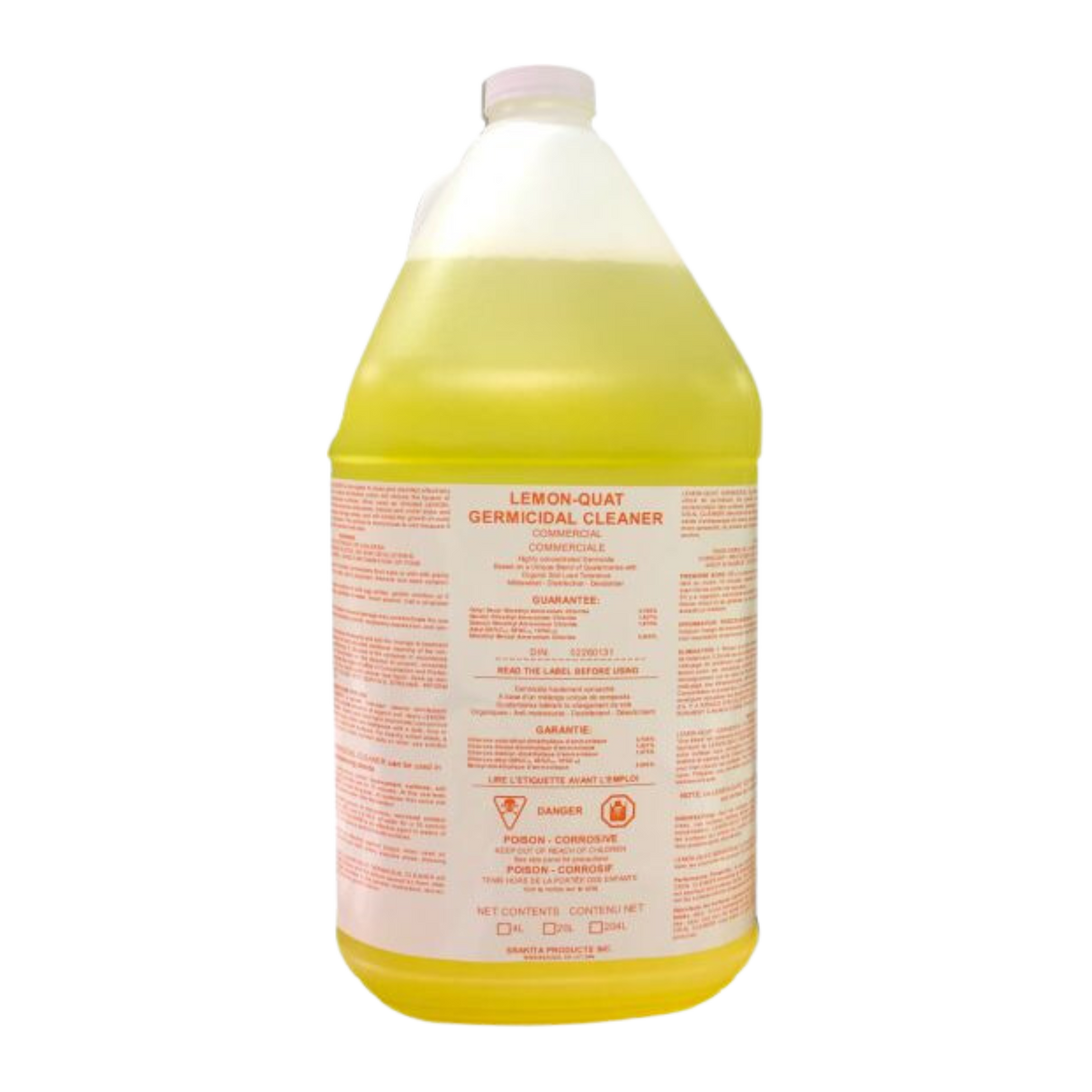 Lemon Quat Germicidal Hard Surface Cleaner - 4 x 4L